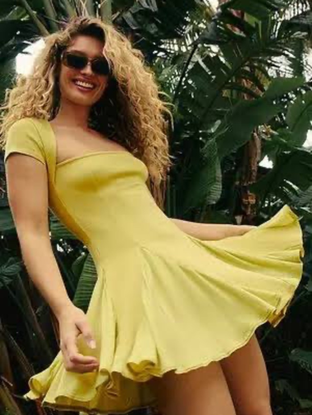 Free People Free-est Discontinued Lexi Mini Dress Silent Lime XS